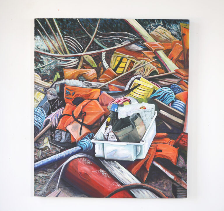 Sem título, Acrílica e óleo s/ tela 130X115 cm, 2023